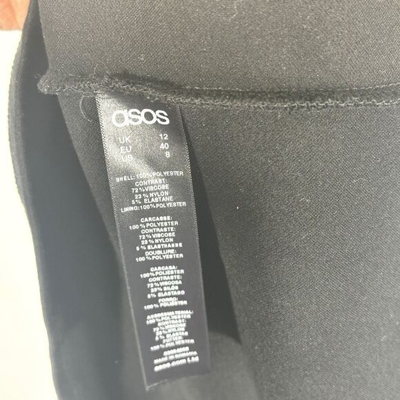 ASOS Size 8 Dress Mini Black White Color Block Sleeveless A Line Back Zip 1208 - Picture 9 of 10